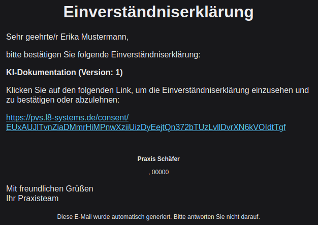Mail Einverständniserklärung